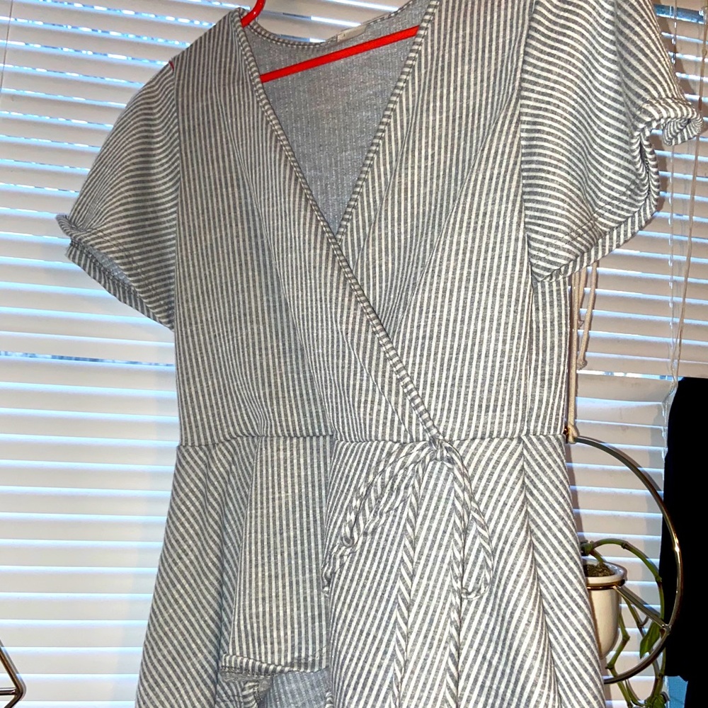 Stripped mock wrap top